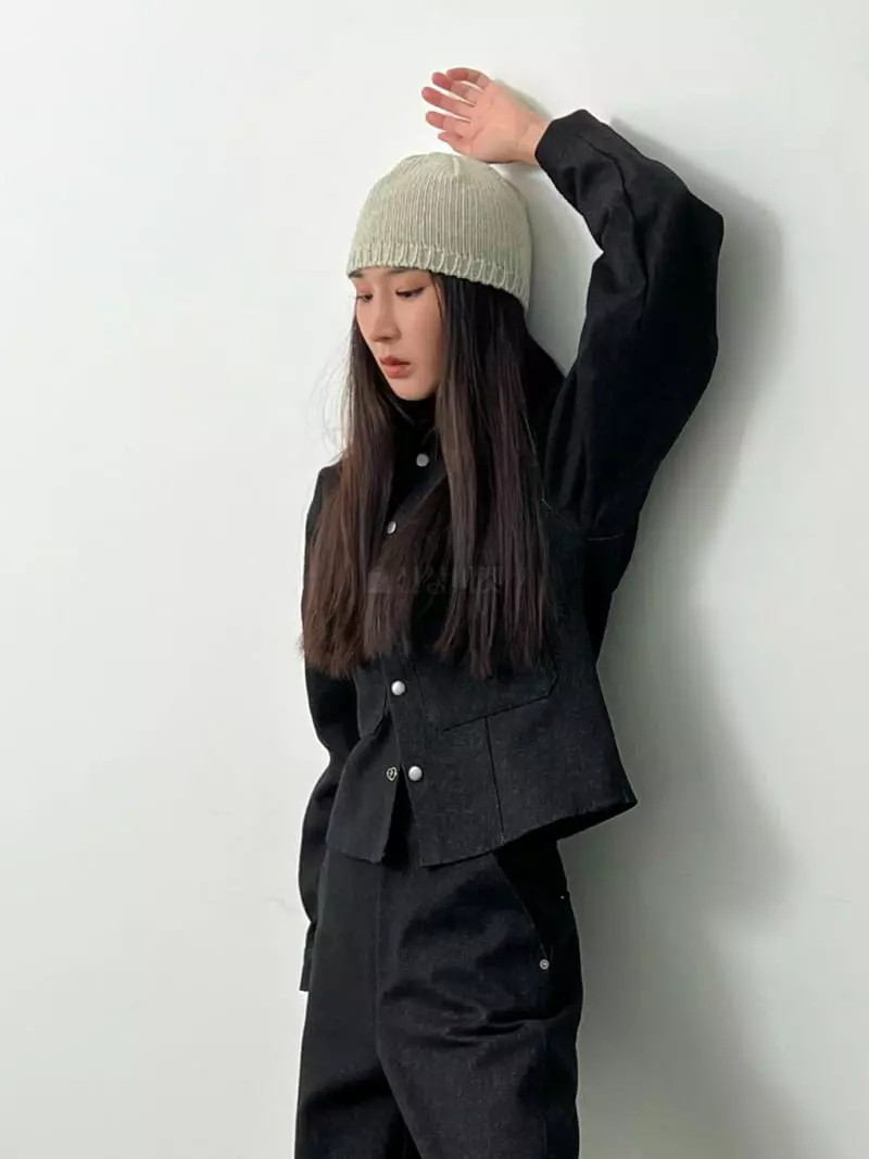 Inni - Korean Women Fashion - #momslook - Flam Denim Jacket