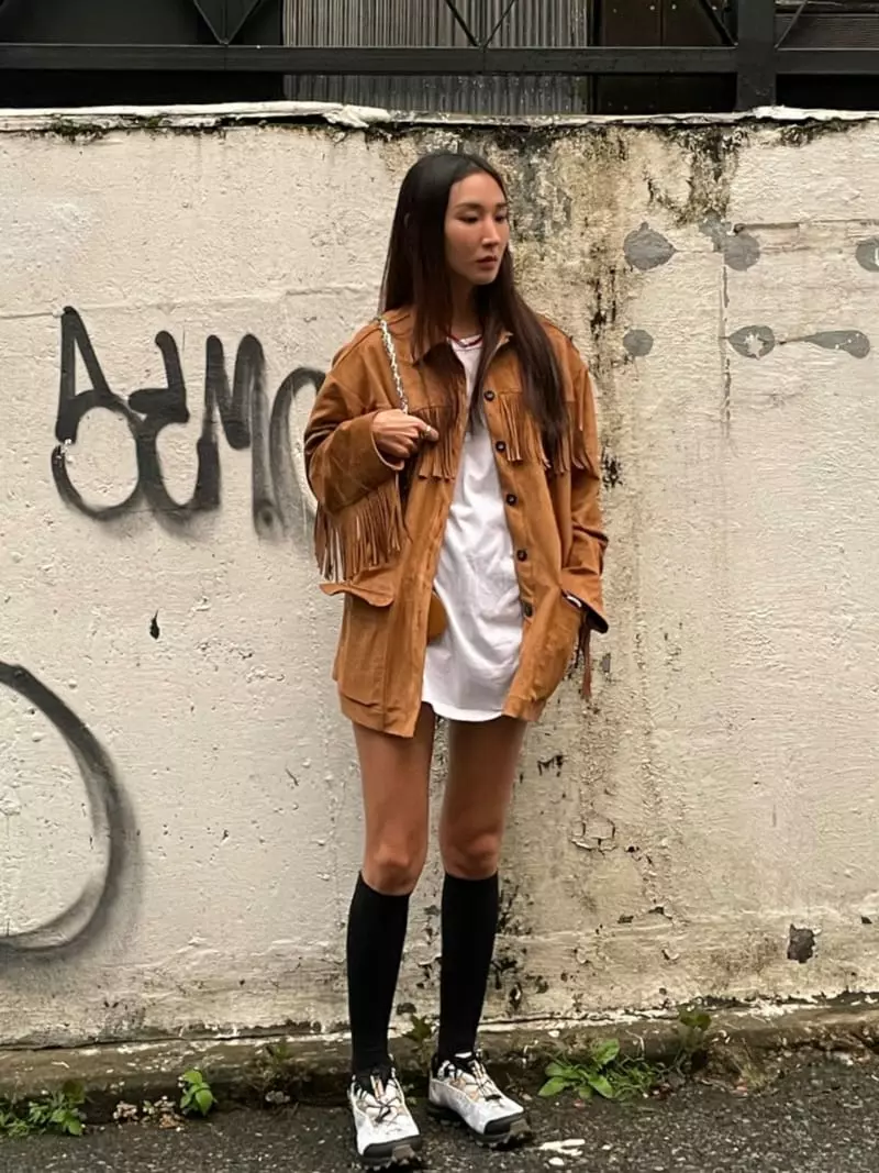 Inni - Korean Women Fashion - #momslook - Fringe Suede Jacket - 3