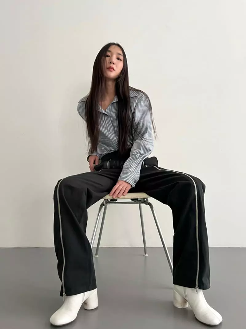 Inni - Korean Women Fashion - #momslook - Zipper Queen Pants