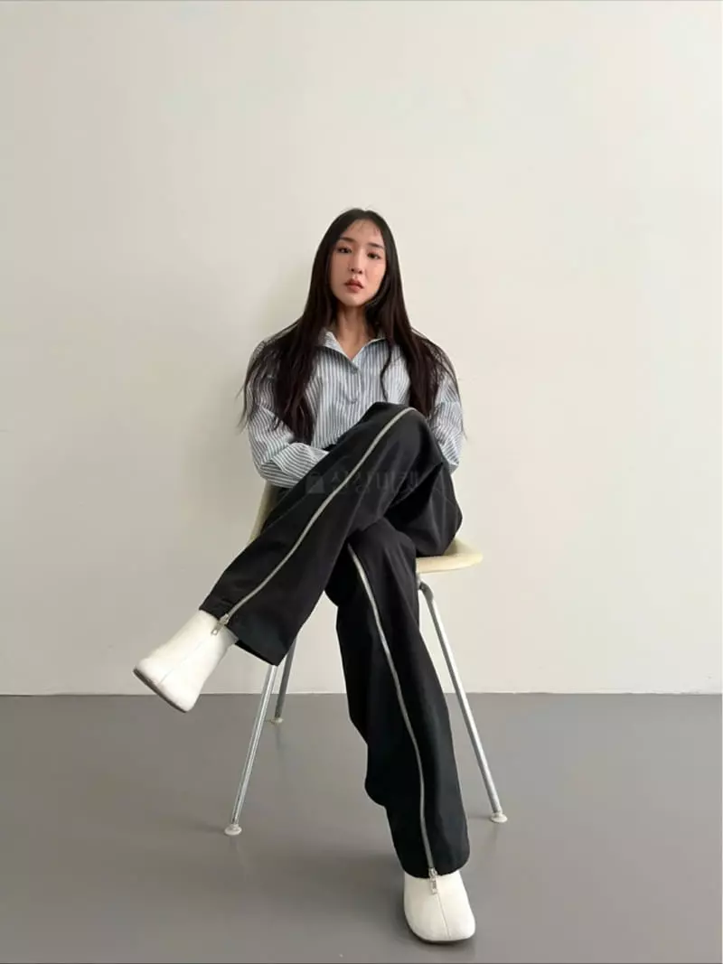 Inni - Korean Women Fashion - #momslook - Stripes Shirt - 3