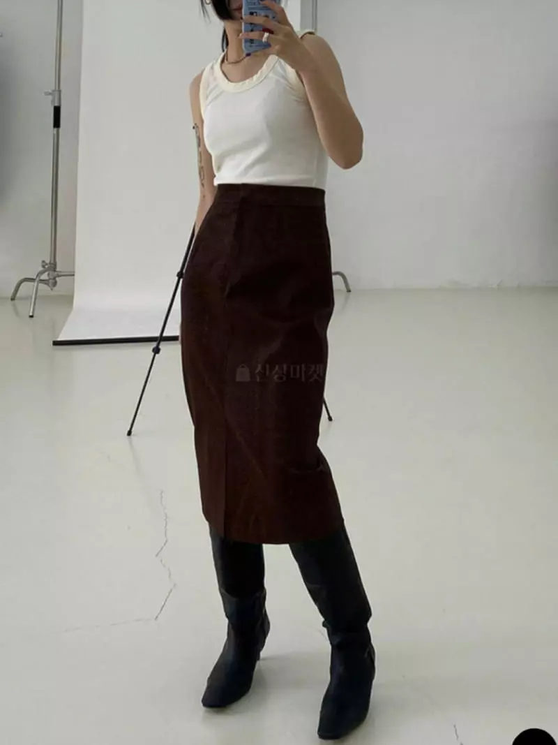 Inni - Korean Women Fashion - #momslook - Leather Skirt