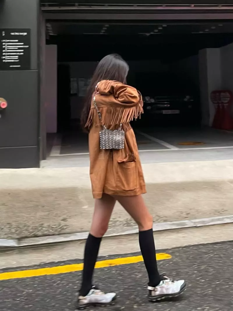 Inni - Korean Women Fashion - #vintageinspired - Fringe Suede Jacket - 7