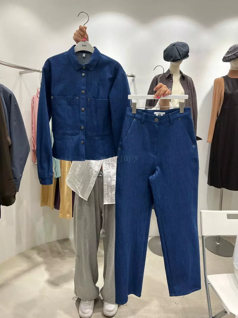 Inni - Korean Women Fashion - #vintagekidsstyle - Flam Denim Jacket - 10