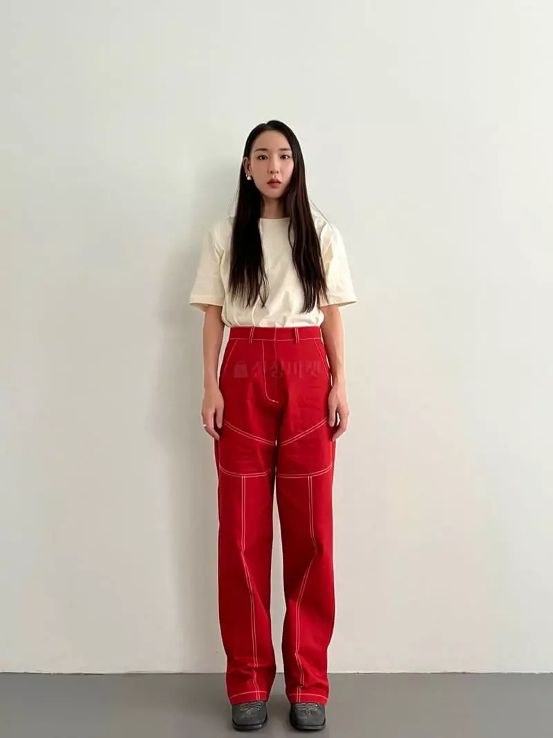 Inni - Korean Women Fashion - #womensfashion - Washing Short Sleeves Tee - 2