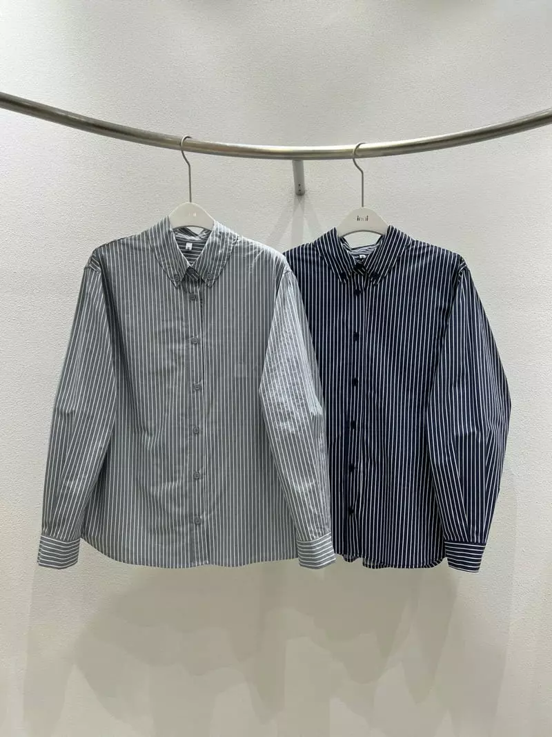Inni - Korean Women Fashion - #womensfashion - Stripes Button Shirt - 10
