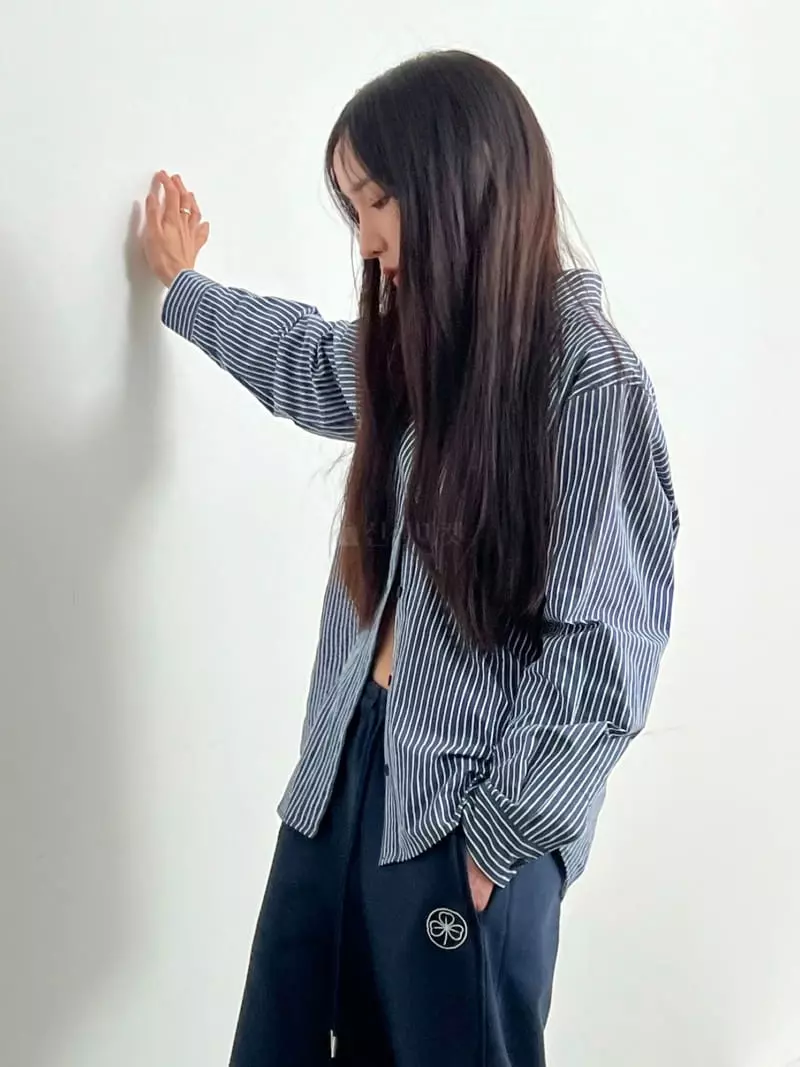 Inni - Korean Women Fashion - #womensfashion - Stripes Button Shirt - 2