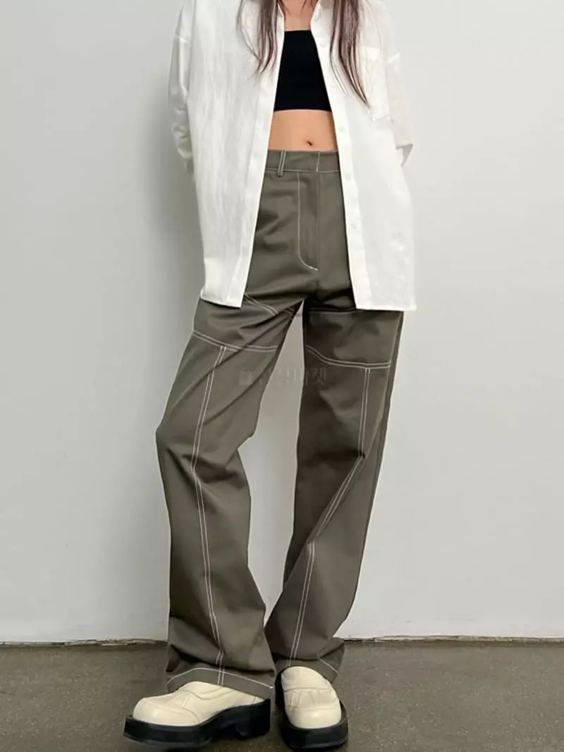 Inni - Korean Women Fashion - #womensfashion - Stitch Pants - 5