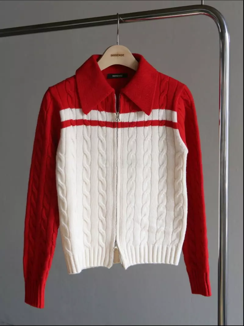 Inssense - Korean Women Fashion - #momslook - Merino Zip-up - 7