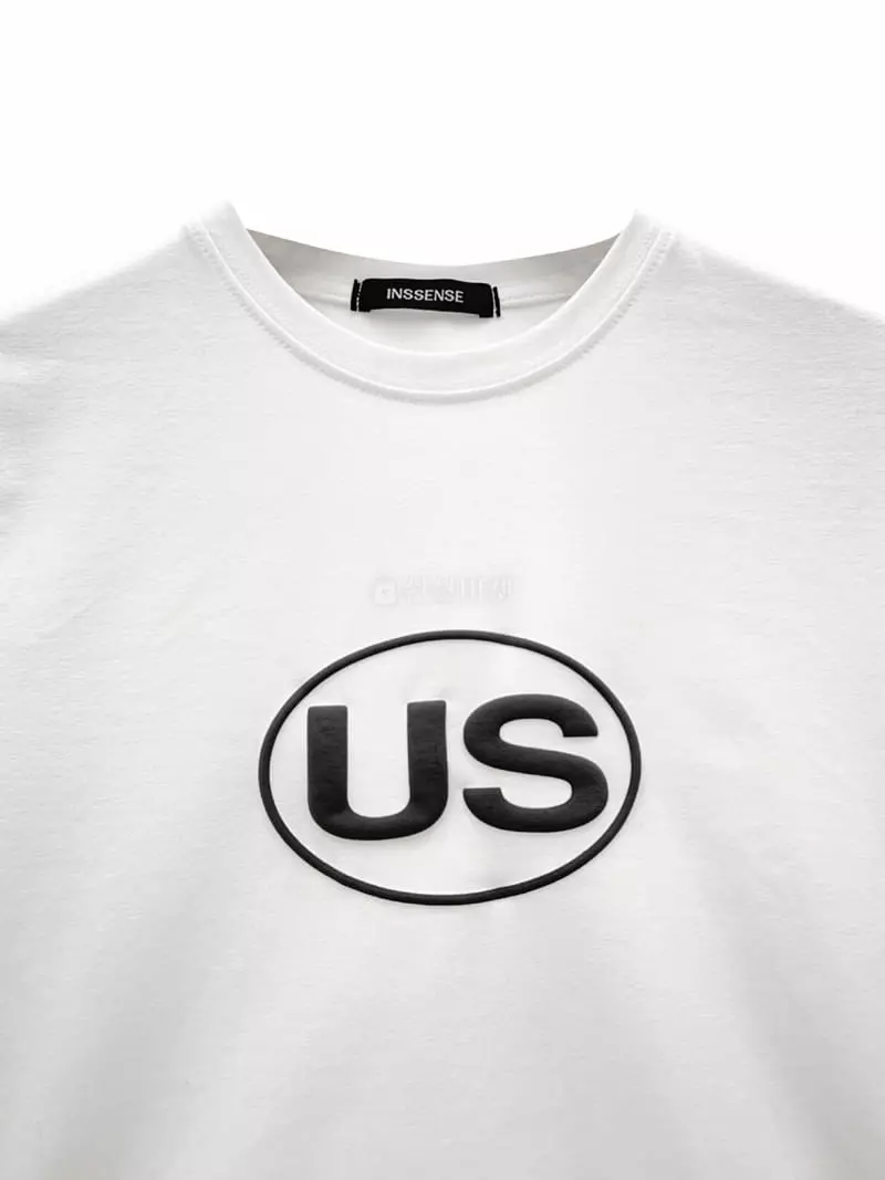 Inssense - Korean Women Fashion - #momslook - US Lettering Short Sleeves Tee - 3