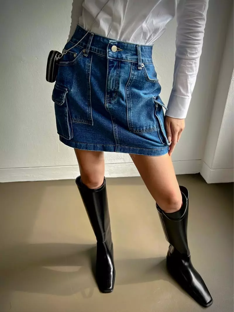Inssense - Korean Women Fashion - #restrostyle - Cargo Pocket Mini Skirt - 5