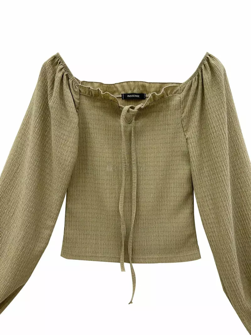 Inssense - Korean Women Fashion - #womensfashion - Smocked Two Way Blouse - 9