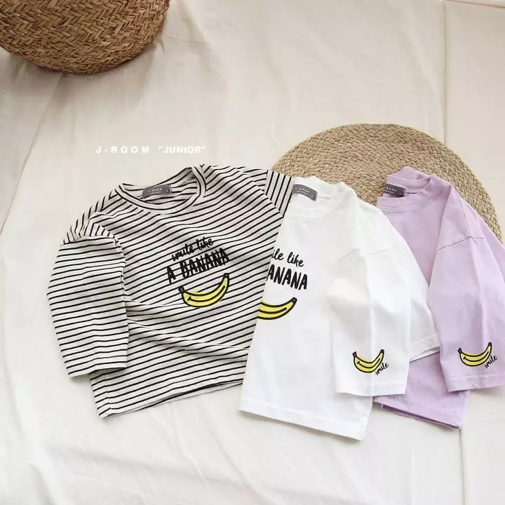 J-Room - Korean Children Fashion - #childrensboutique - Stripes Banana Crop Tee - 2