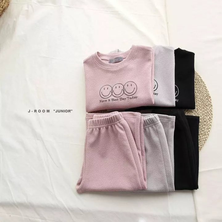 J-Room - Korean Children Fashion - #todddlerfashion - River Embroidery Top Bottom Set - 4