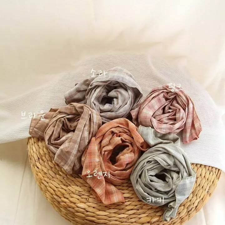 J-Room - Korean Children Fashion - #toddlerclothing - Ginger Check Scarf - 8