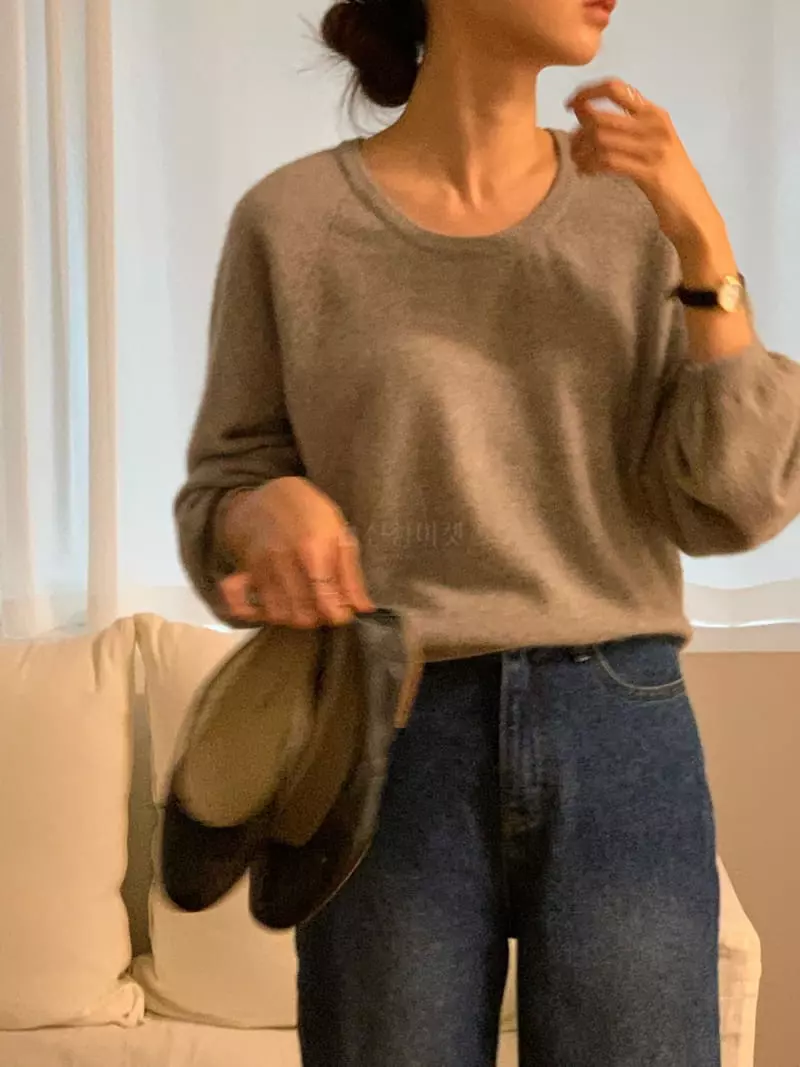 Jinsim - Korean Women Fashion - #momslook - Fox Knit Tee - 2