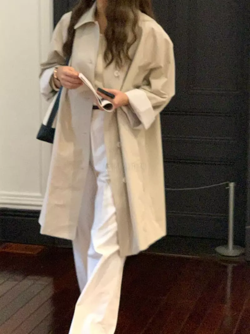 Jinsim - Korean Women Fashion - #womensfashion - Sand Half Trench Coat - 4