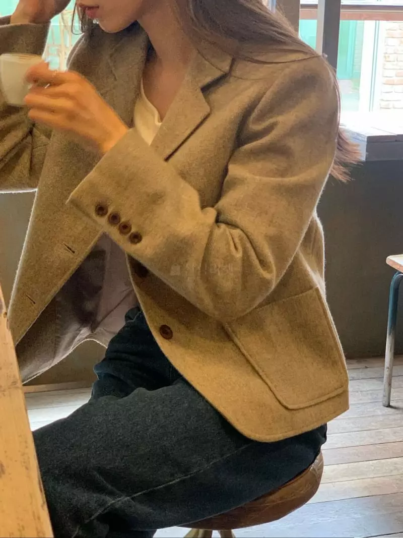 Jinsim - Korean Women Fashion - #vintageinspired - Almond Jacket - 12