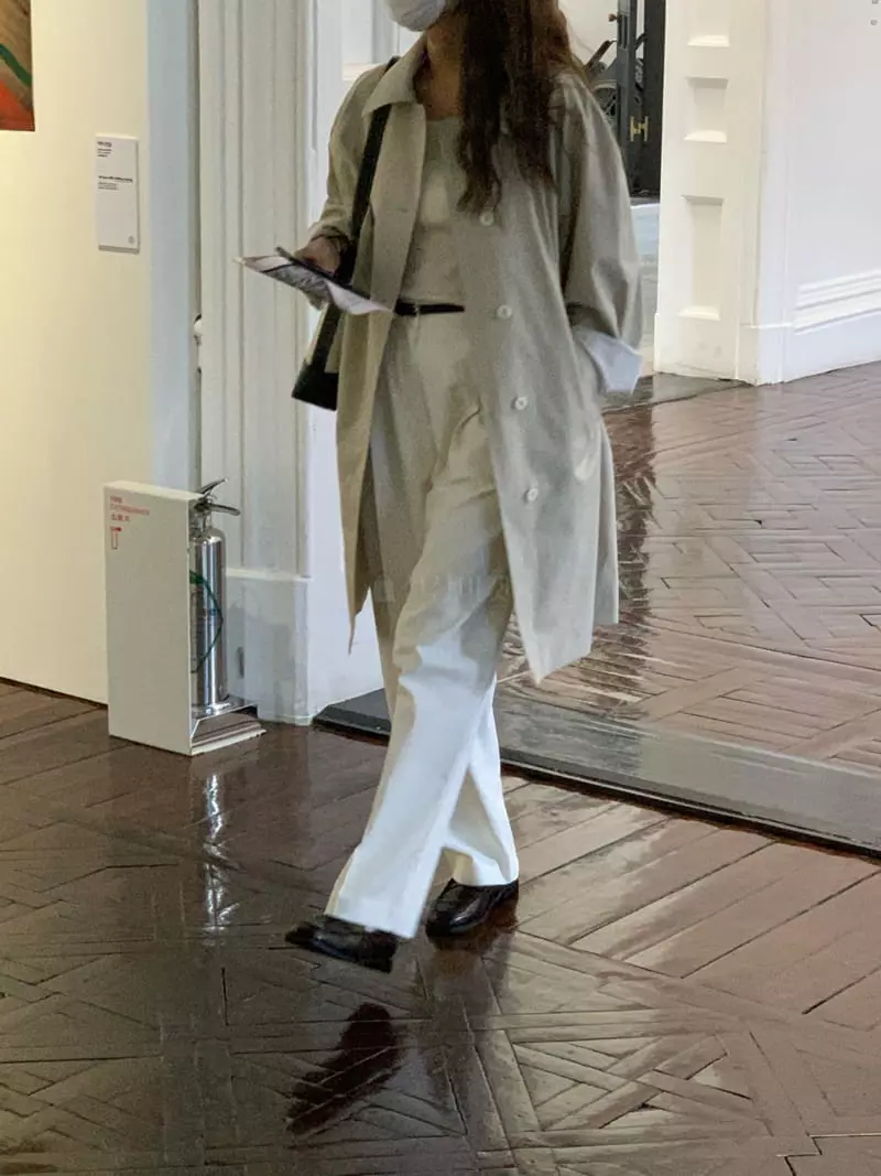 Jinsim - Korean Women Fashion - #vintagekidsstyle - Sand Half Trench Coat - 9