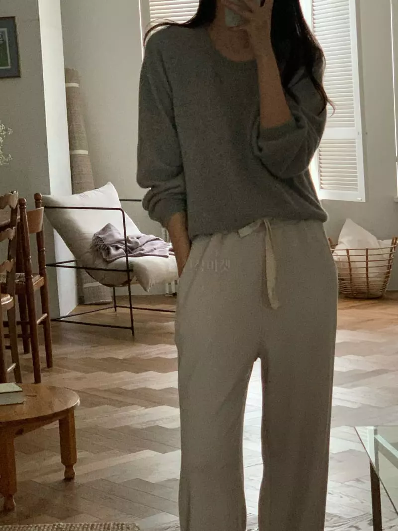 Jinsim - Korean Women Fashion - #vintageinspired - Relaxed Pants - 4