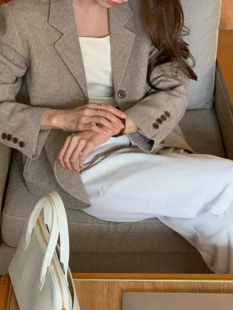 Jinsim - Korean Women Fashion - #womensfashion - Almond Jacket - 3