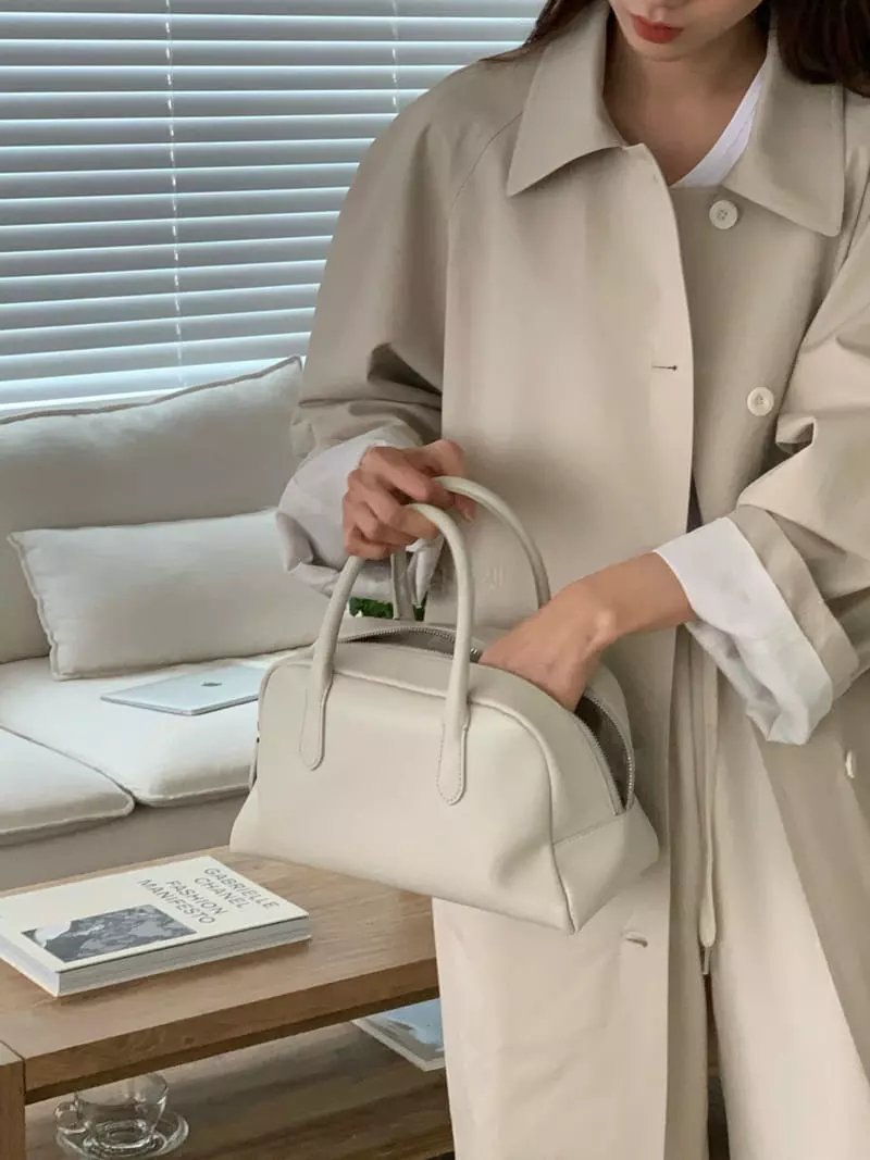 Jinsim - Korean Women Fashion - #womensfashion - Sand Half Trench Coat