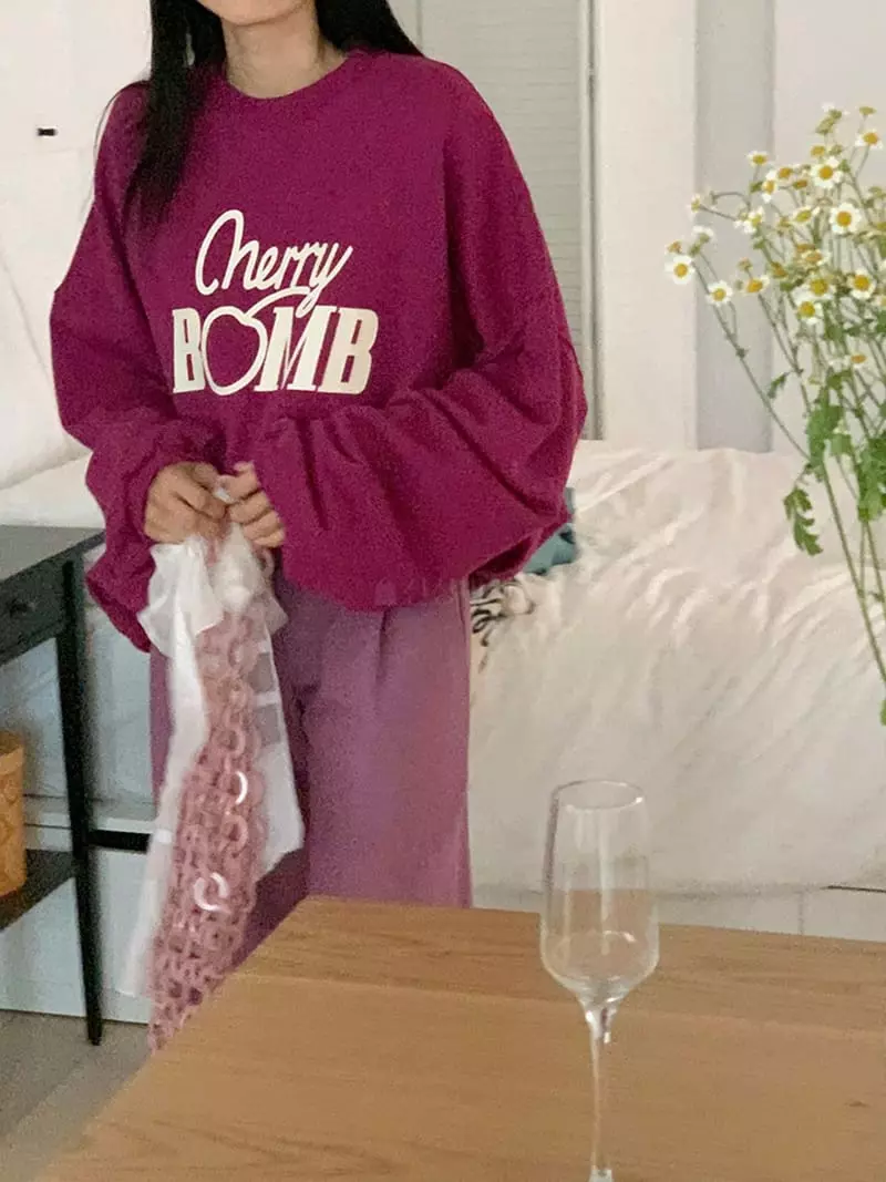 Jkichi - Korean Women Fashion - #momslook - Cherry Bam Sweatshirt - 10