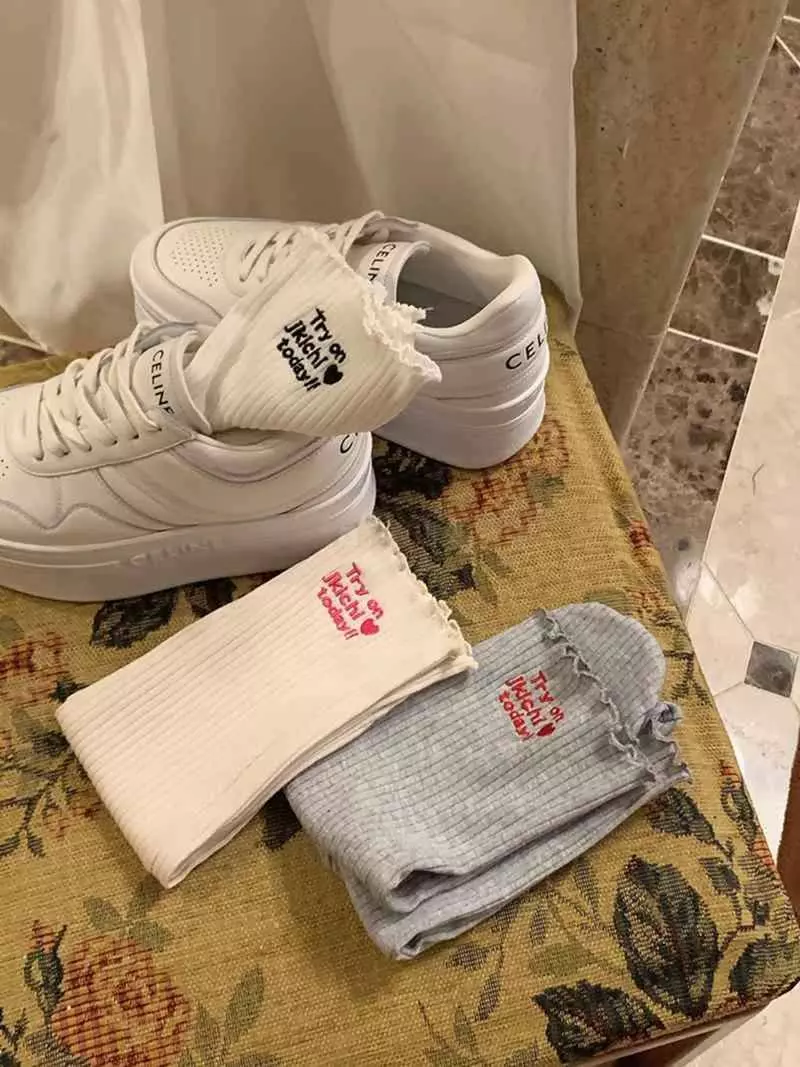 Jkichi - Korean Women Fashion - #momslook - Embroidery Socks - 3