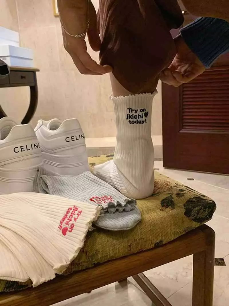 Jkichi - Korean Women Fashion - #momslook - Embroidery Socks - 5