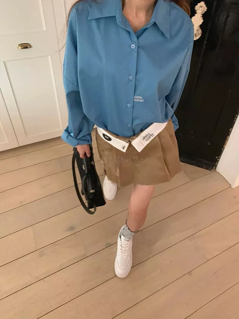 Jkichi - Korean Women Fashion - #momslook - Lettering Shirt - 5