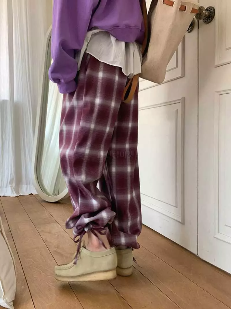 Jkichi - Korean Women Fashion - #momslook - Daily Check Pants - 10