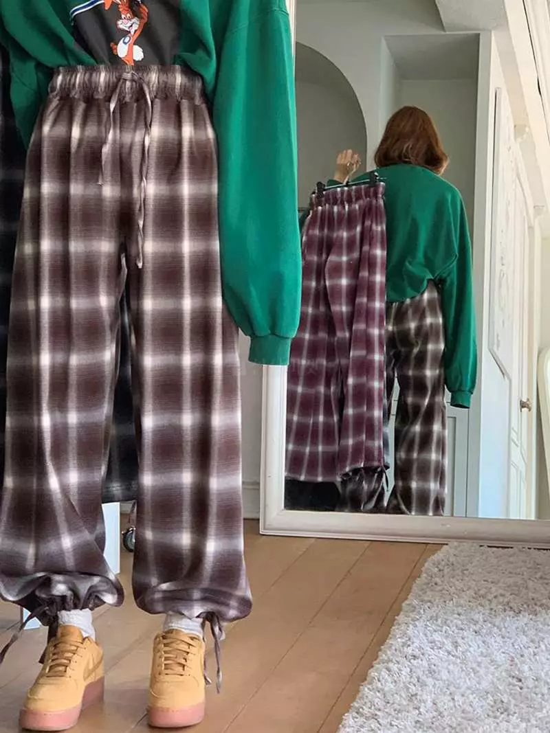 Jkichi - Korean Women Fashion - #momslook - Daily Check Pants - 2