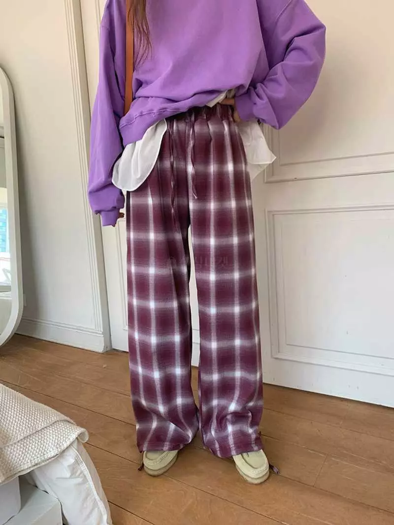 Jkichi - Korean Women Fashion - #momslook - Daily Check Pants - 8