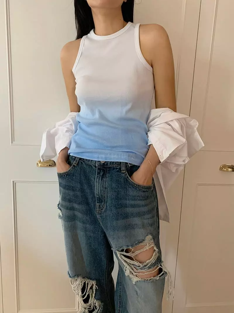 Jkichi - Korean Women Fashion - #momslook - Gradation Sleeveless - 5