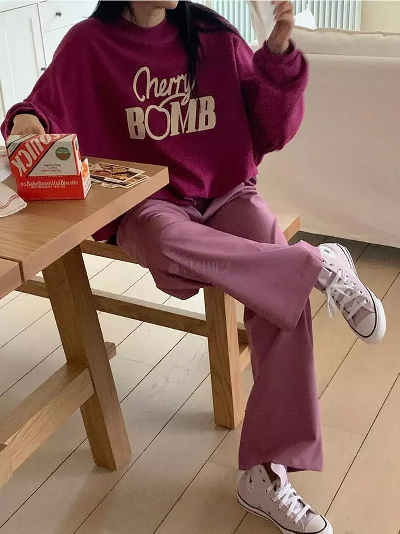 Jkichi - Korean Women Fashion - #vintageinspired - Cherry Bam Sweatshirt - 12