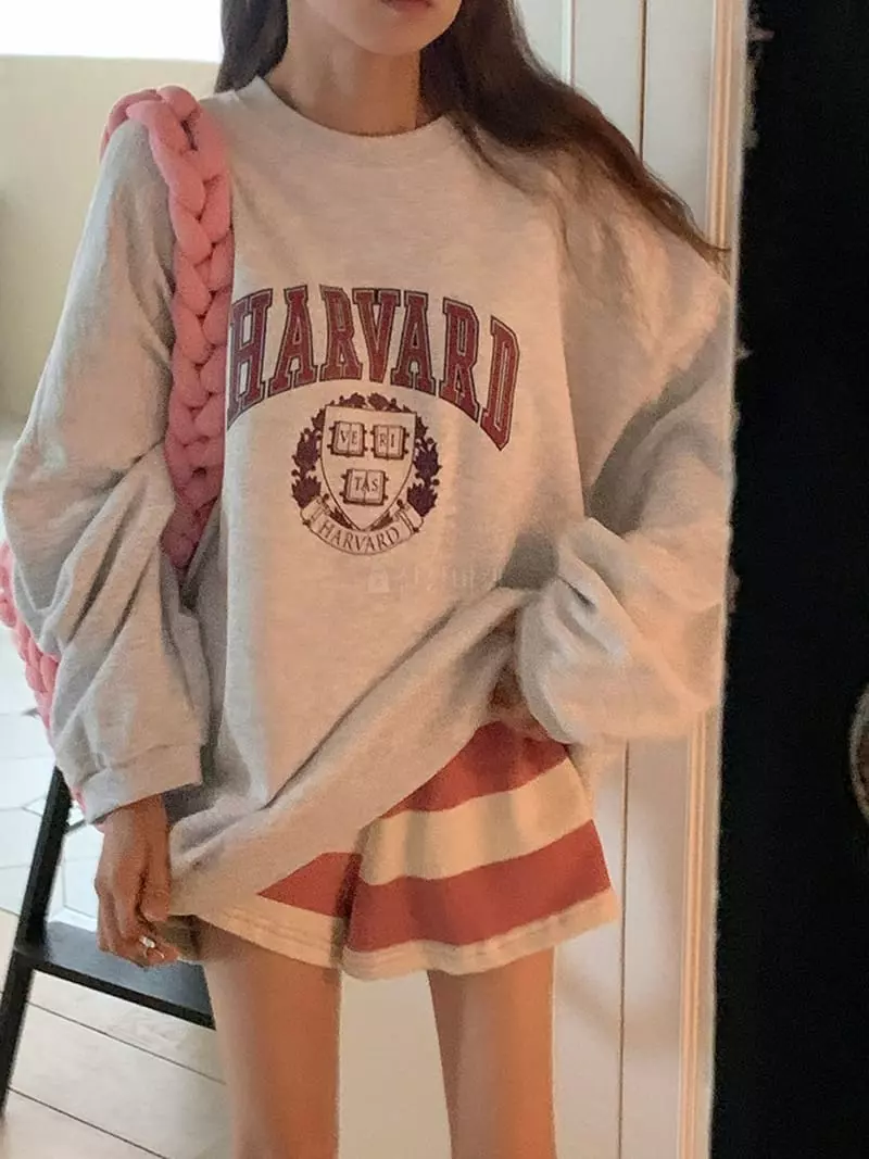 Jkichi - Korean Women Fashion - #momslook - Havard Sweatshirt - 4