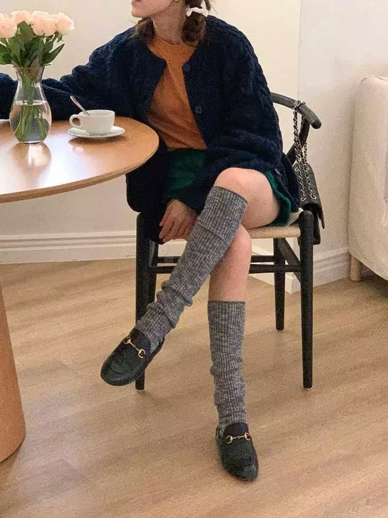 Jkichi - Korean Women Fashion - #momslook - Big Gol Knee Socks - 4