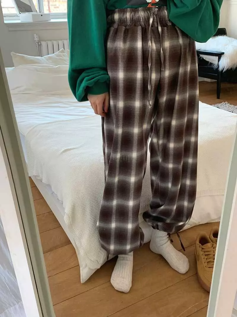Jkichi - Korean Women Fashion - #womensfashion - Daily Check Pants
