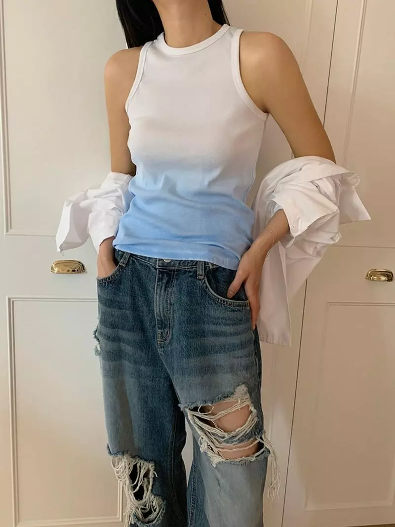 Jkichi - Korean Women Fashion - #momslook - Gradation Sleeveless - 4