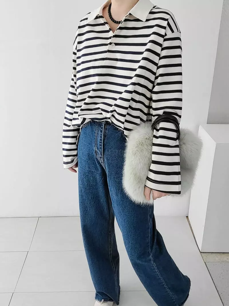 Jshop - Korean Women Fashion - #momslook - Tech Collar Tee