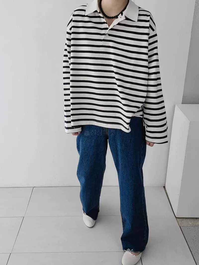 Jshop - Korean Women Fashion - #momslook - Tech Collar Tee - 3
