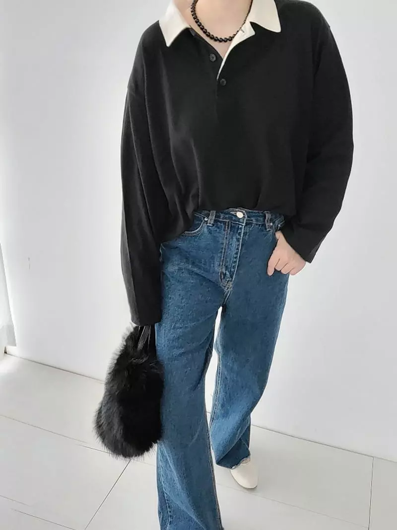 Jshop - Korean Women Fashion - #momslook - Tech Collar Tee - 5