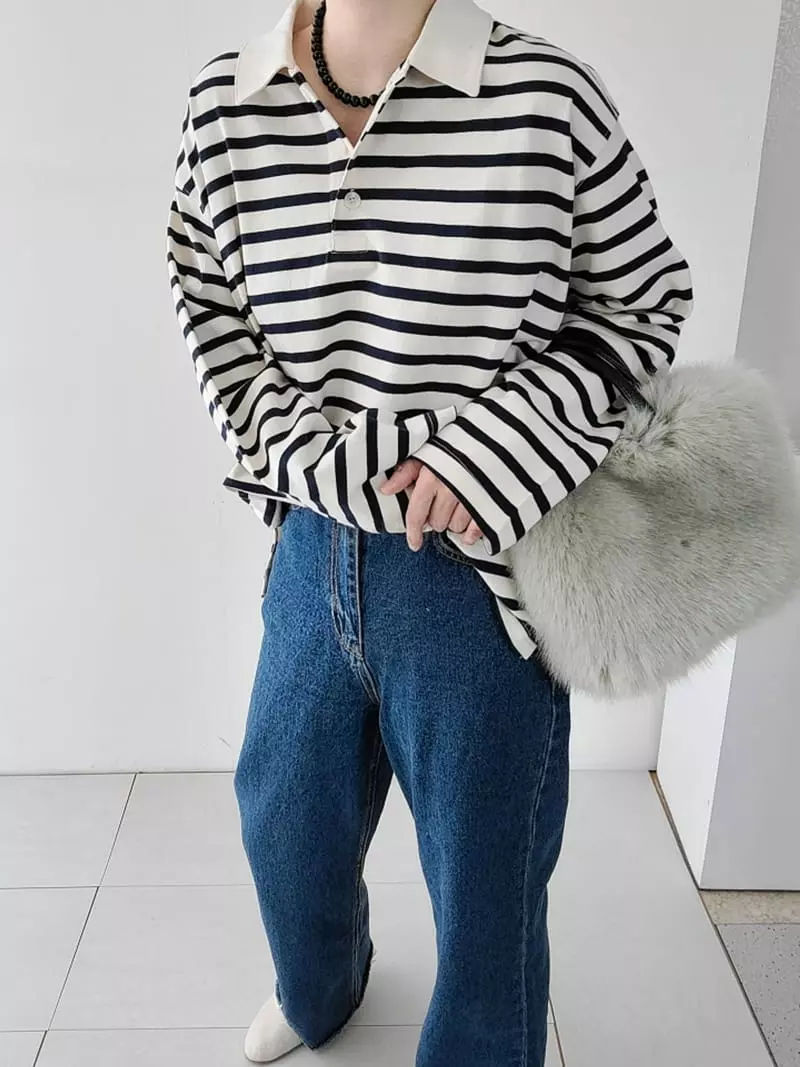 Jshop - Korean Women Fashion - #womensfashion - Tech Collar Tee - 2