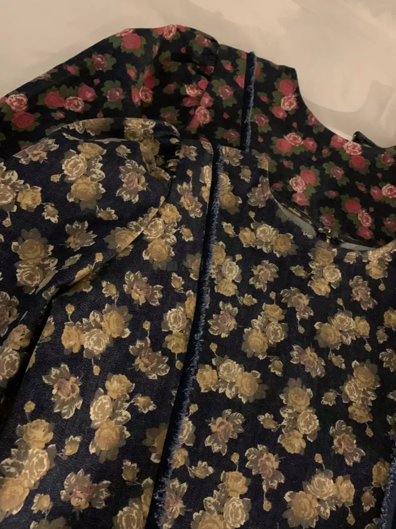 Jupiter - Korean Women Fashion - #pursuepretty - Denim Flower Blouse - 3