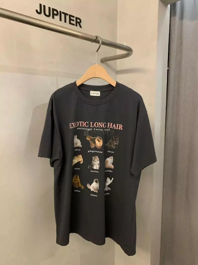Jupiter - Korean Women Fashion - #shopsmall - Nine Cat Tee - 4