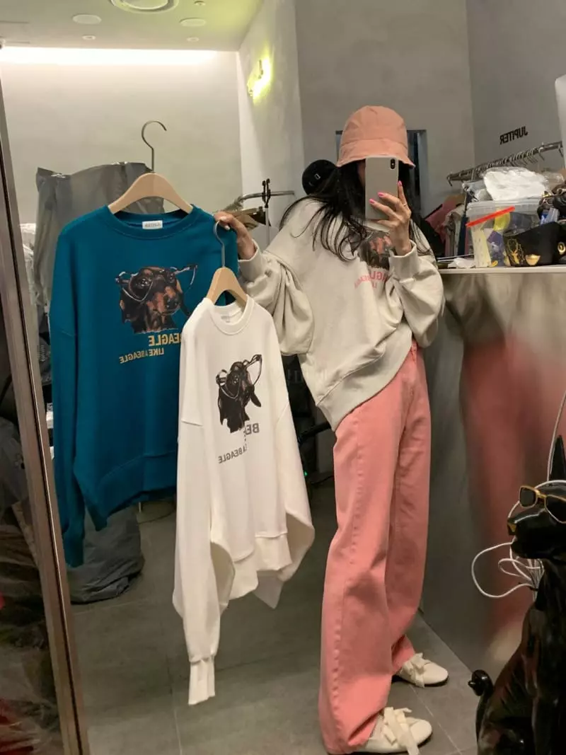 Jupiter - Korean Women Fashion - #thatsdarling - Puppy Sweatshirt - 4