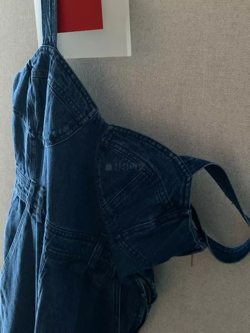 Jupiter - Korean Women Fashion - #momslook - Cute Denim Jupsuit - 4