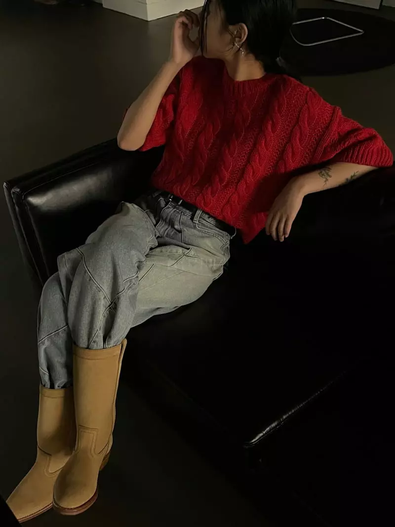 Kare - Korean Women Fashion - #momslook - Twist Knit Tee - 9