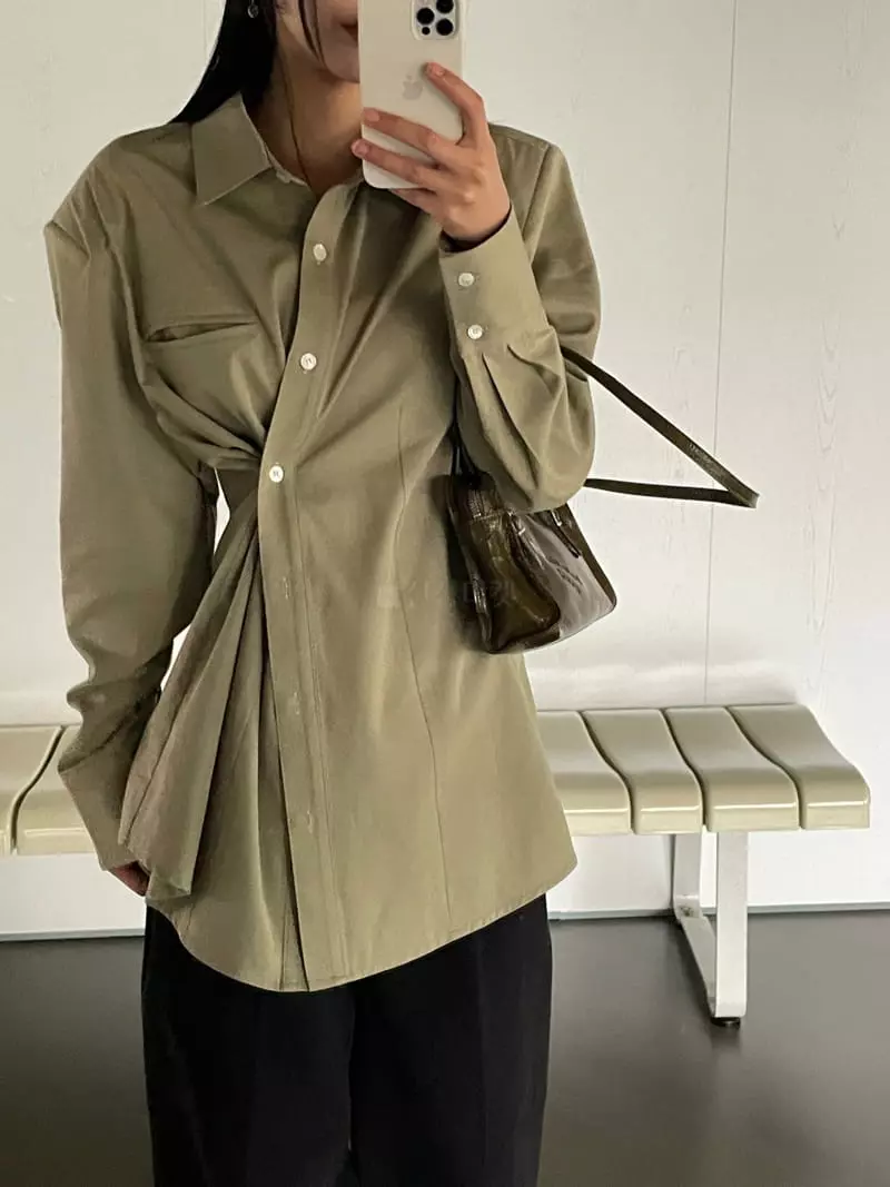 Kare - Korean Women Fashion - #momslook - Pad Wrap Shirt - 11