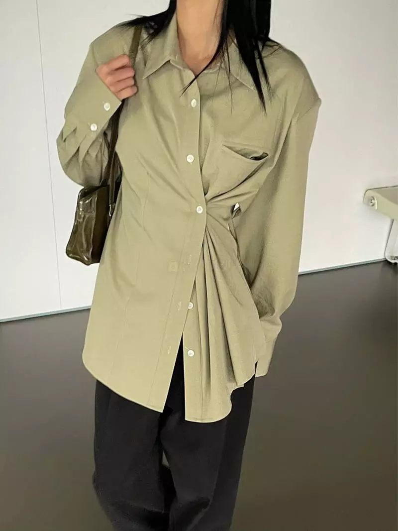 Kare - Korean Women Fashion - #momslook - Pad Wrap Shirt - 7