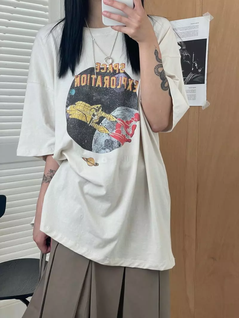 Kare - Korean Women Fashion - #momslook - Space Tee